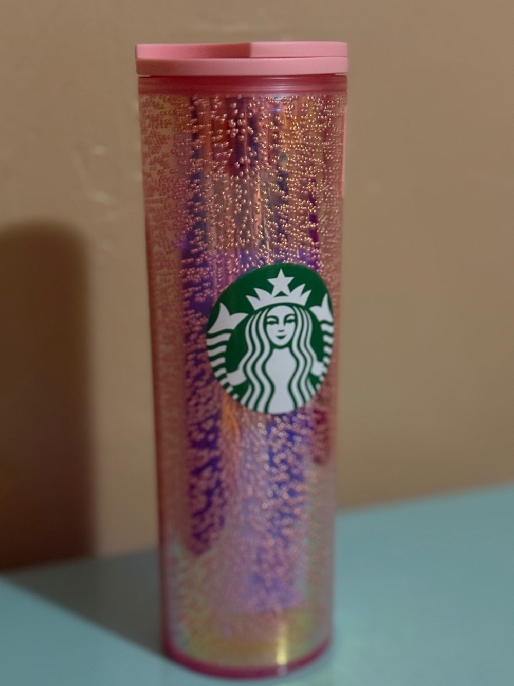 Starbucks 16 ounce pink bubble tumbler NWTS